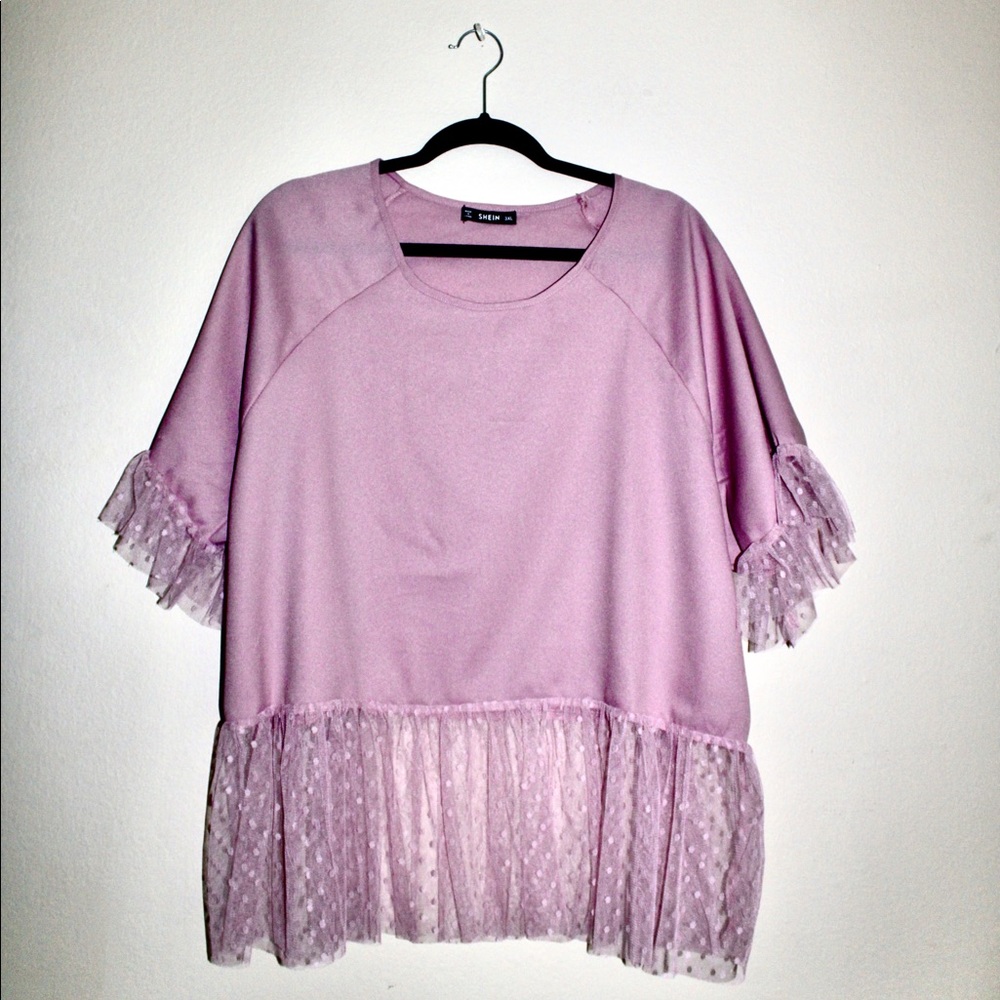 Shein Plus Size Blouse With Tule